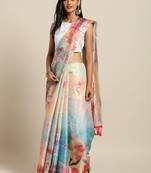 New Maheswari Silk Flower Digital Print Soft Silk Saree