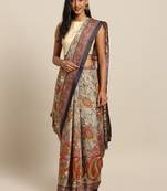 New Linen Chanderi Pen KalamKari Print Soft Saree