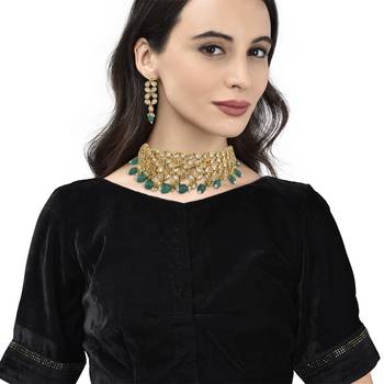 Designer Kundan Choker Necklace Set 2