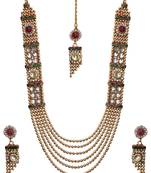 Unique and Stylish Kundan Necklace Set by Adiva ABJAY0HB0026 dds