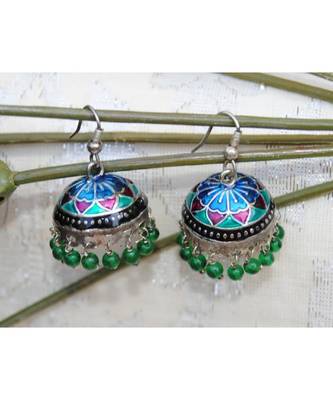 Colorful Meenakari Jhumka Earrings 1