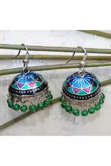 Colorful Meenakari Jhumka Earrings