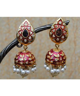 Enamel Jhumka Earrings 1
