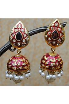 Enamel Jhumka Earrings