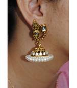 Pearly Polki Diamond Jhumka Earrings