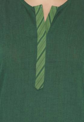 Green plain cotton cotton-kurtis 4