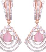 Pink cubic zirconia earrings