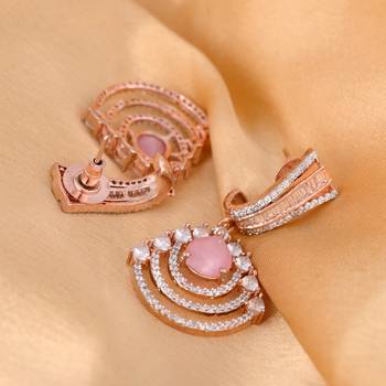 Pink cubic zirconia earrings 4