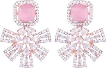 Pink cubic zirconia earrings 1