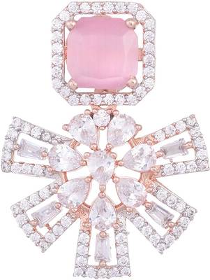 Pink cubic zirconia earrings 2