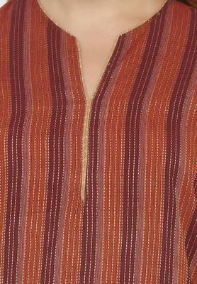 Brown plain cotton cotton-kurtis 4