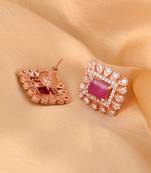 Red cubic zirconia earrings