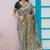 Grey woven banarasi silk saree with blouse