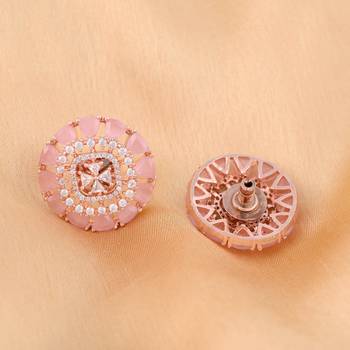 Pink cubic zirconia earrings 1