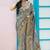 Grey woven banarasi silk saree with blouse