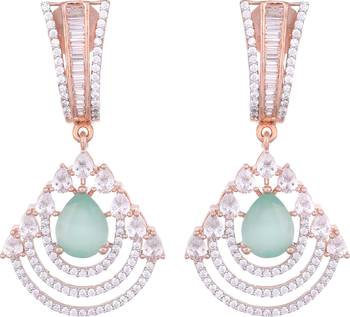 Green cubic zirconia earrings 1