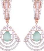 Green cubic zirconia earrings