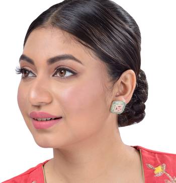 Green cubic zirconia earrings 4