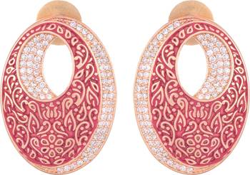 Red cubic zirconia earrings 1