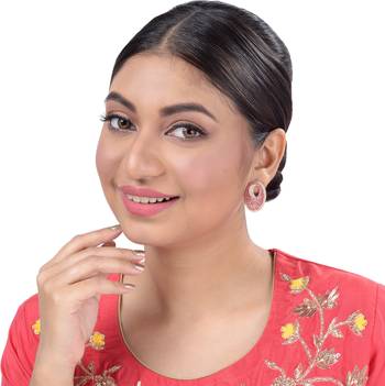 Red cubic zirconia earrings 2