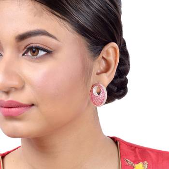 Red cubic zirconia earrings 3