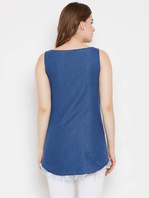 Blue plain denim tunics 2
