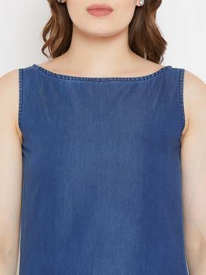 Blue plain denim tunics 5