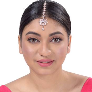 Multicolor cubic zirconia maang-tikka 2