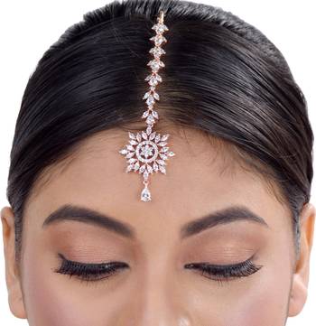 Multicolor cubic zirconia maang-tikka 3