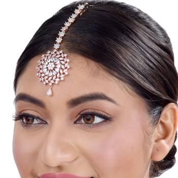 Multicolor cubic zirconia maang-tikka 3