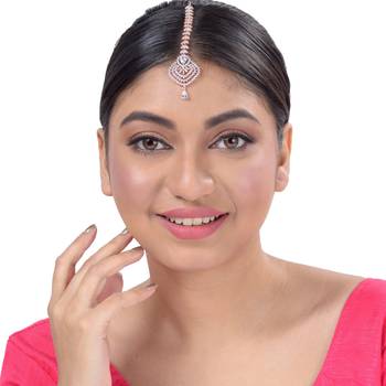 White cubic zirconia maang-tikka 2