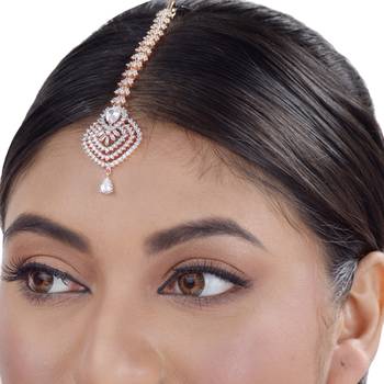 White cubic zirconia maang-tikka 3