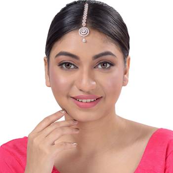 White cubic zirconia maang-tikka 2