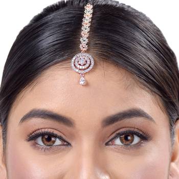 White cubic zirconia maang-tikka 3
