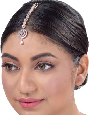 White cubic zirconia maang-tikka 4