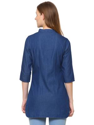 Navy-blue printed denim tunics 2
