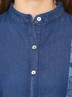 Navy-blue printed denim tunics 5