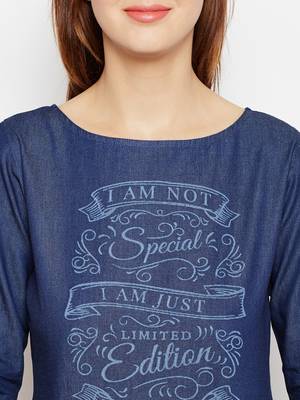 Navy-blue printed denim tunics 5
