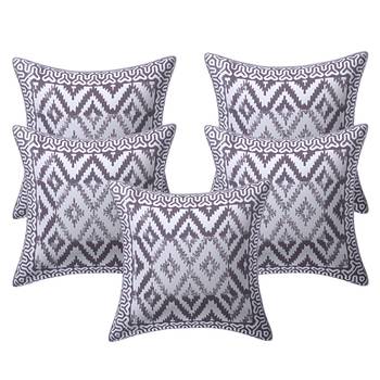 TEXSTYLERS 100% Cotton Jaipuri Hand Block Print Canvas Cushion Cover(Pack of 5) 1