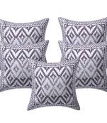 TEXSTYLERS 100% Cotton Jaipuri Hand Block Print Canvas Cushion Cover(Pack of 5)