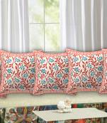 TEXSTYLERS 100% Cotton Jaipuri Hand Block Print Canvas Cushion Cover(Pack of 5)