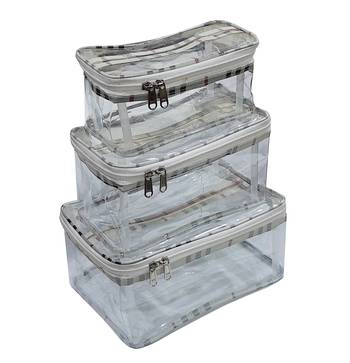 atorakushon    Fabric Makeup box Pouches Necklace Cosmetic Vanity Storage Box Jewellery Organizer For Women 3 pcs  chek 1
