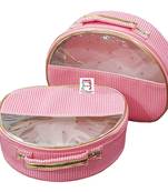 atorakushon    Fabric Multipurpose Makeup Pouches Cosmetic Storage Jewellery Organizer Necklace Box For Women's Set of 2