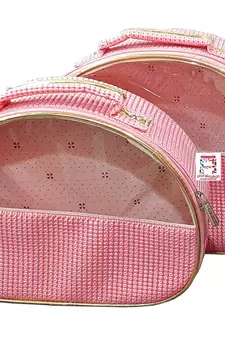 atorakushon    Fabric Multipurpose Makeup Pouches Cosmetic Storage Jewellery Organizer Necklace Box For Women's Set of 2