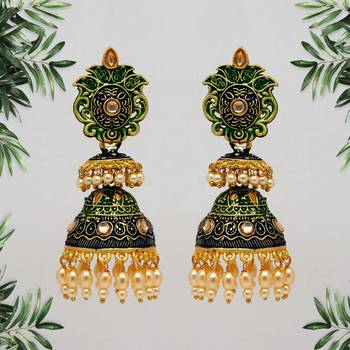 Green jhumkas 1