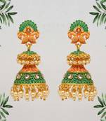 Green jhumkas