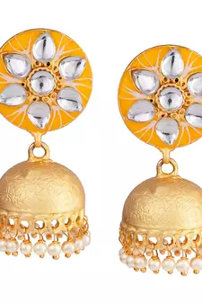 Yellow pearl earrings