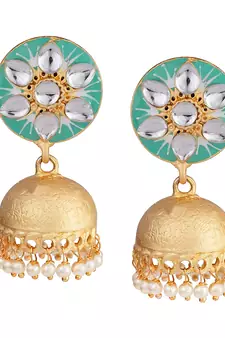 Green pearl earrings