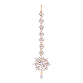 White cubic zirconia maang-tikka 1