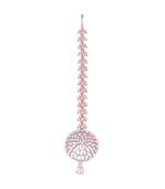 White cubic zirconia maang-tikka